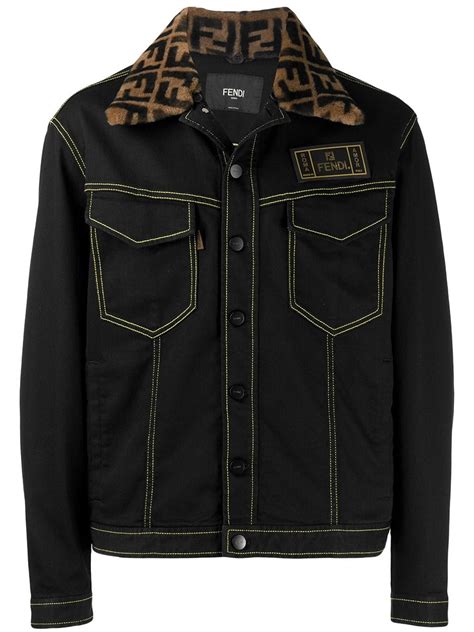 black fendi denim jacket|fendi denim jacket.